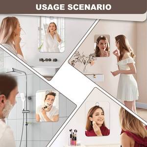 lot 14359 image: Mirror Fogless for Shaving Anti-Fog Frameless Wall Hanging Makeup,Grey
