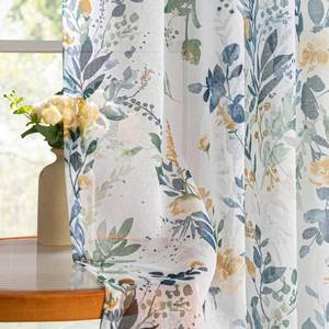 lot 14380 image: MYSKY HOME Sheer Floral Curtain Panels 52W x 90L Set of 2