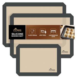 lot 14381 image: HOTEC Silicone Baking Mats 3-Pack �� Non-Stick Reusable