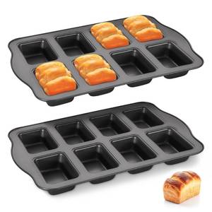 lot 14382 image: HONGBAKE 2 Pack Mini Loaf Baking Pans 8-Cavity