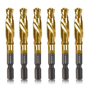 lot 14420 image: 6-pc Metric M10 Combination Drill Tap Bit Set