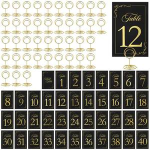 lot 17837 image: 41-Piece Gold and Black Table Number Set with Holders