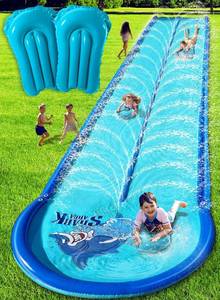 lot 17860 image: Spring Water Slip and Water Slide with Bodyboards
