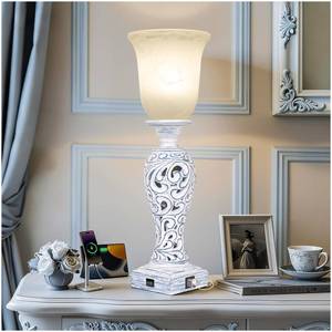 lot 17869 image: LuxSight 3-Way Dimmable Table Lamp with USB Ports  Retail $109.99