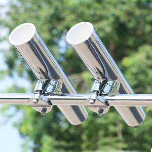 lot 17873 image: Marinebaby 316 Stainless Steel Boat Fishing Rod Holders, 2-Piece