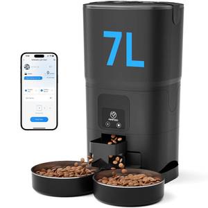 lot 17885 image: PAPIFEED Automatic Cat Feeder 2-Bowl WiFi App Control 7L