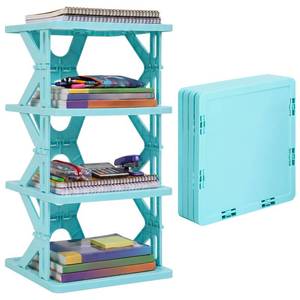 lot 17889 image: Lineshading 4-Tier Foldable Locker Organizer Shelf