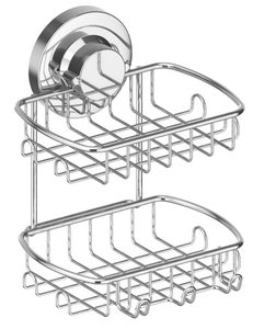 lot 17903 image: Bathika 2-Tier Soap Dish Suction Cup Holder Stainless Steel