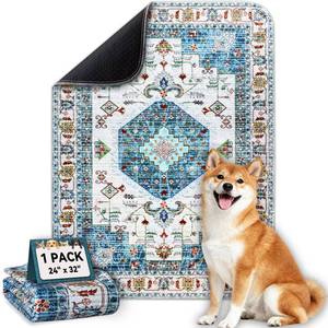 lot 18007 image: WUFFLYDRY Washable Dog Pee Pad 24 x 32 Blue