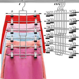 lot 18025 image: Lumigens Pants Hangers with Clips, 4-Pack, 6-Tier