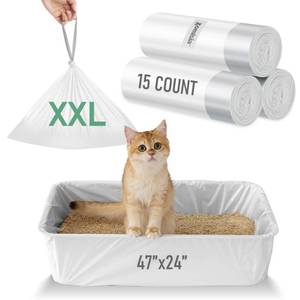 lot 18034 image: ZOMISIA Cat Litter Box Liners XXL 47 x 24 15-Count