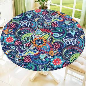 lot 18036 image: Moosfor Printed Spandex Round Tablecloth 36-44 Inch