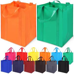 lot 18042 image: 12 Pack Reusable Grocery Bags Large Totes