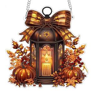 lot 18070 image: MOGTAA Fall Pumpkin Diamond Art Hanging Pendant Kit