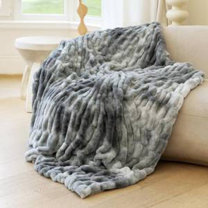 lot 19060 image: blunique Ultra Soft Cozy Faux Fur Throw Blanket, Fuzzy Plush Thick Bubble Blanket, Luxury Fluffy Blanket for Couch, Sofa, Bedroom, and Living Room, 50x60 Inches,Tie-Dye Gray
