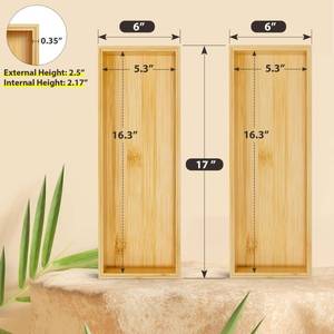 lot 19069 image: Greatseas Bamboo Kitchen Drawer Organizer, Deep 2-Pack, 17 x 6 x 2.5