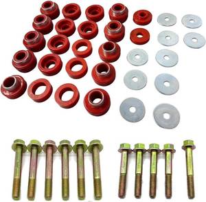 lot 19074 image: D-ETEGNIK Body Cab Mount Bushing and Bolt Kit for 1987��1995 Jeep Wrangler YJ �� No Body Mount Sleeve Included