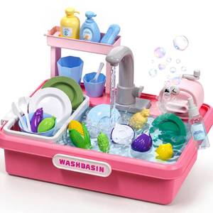 lot 19085 image: Play Sink with Running Water,Kitchen Play Sink Toys for Boys