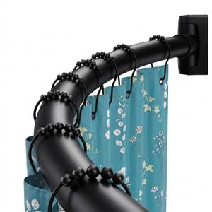 lot 20319 image: Curved Shower Curtain Rod for Bathroom, 33-78 In Splicing Adjustable,Black (Open Box, May Be Missing Pieces)