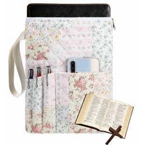 lot 20327 image: Gilprop Bible Book Sleeve 11 x 9 Spliced Flower Quilted Zippered