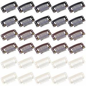 lot 20347 image: WILLBOND 30 Pcs Wig Clips Hair Extensions, 9-Teeth 32 Mm, Multiple Colors (Open Box, May Be Missing Pieces)