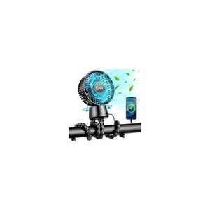 lot 20348 image: 20000mAh Portable Stroller Fan with Auto Oscillating, Extended Anti-Slip Detachable Flexible Tripod, Backup Power & LED Light, 3-Speed Quiet Long Time Clip On Fans for Baby Crib Car Seat Travel