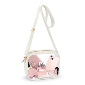 lot 20374 image: KETIEE Clear Bag Stadium Approved, Clear Crossbody Bag Transparent Purse for Women See Through Handbag with Adjustable Strap for Concerts Sports Festivals (Beige)