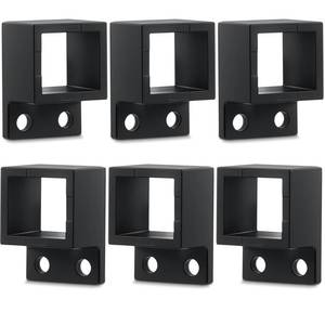 lot 20377 image: Zonon 6 Pcs 1 x 1 18in Aluminum Fence Brackets, Black Flat Rail Mount