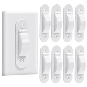 lot 20405 image: Wall Switch Guard, Child Proof Light Switch Cover Guard  Toggle Style  Light Switch Protection  Keep Toggle Switch in On or Off Position  8 Pack, White