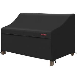 lot 20422 image: RICHIE Waterproof Patio Sofa Cover 2-Seater - Outdoor Furniture Covers for LoveseatCouch with Air Vents & Handles, 60W34D31H, Black