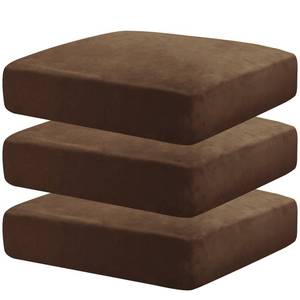 lot 20426 image: MAXIJIN Velvet Stretch Cushion Covers Fitted Couch Cushion Slipcovers Sofa Seat Cushion Covers for Individual Cushions with Elastic Bottom (3 Piece Sofa Seat Slipcovers, Dark Coffee)