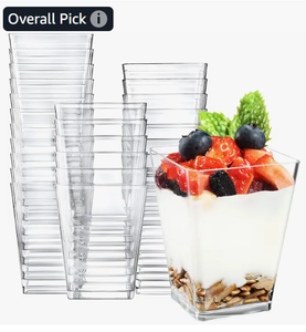 lot 1940 image: Square Plastic Dessert Cups