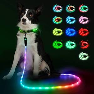 lot 1006 image: YFbrite 6Ft Light Up Dog Leash, LED & Rechargeable USB-C, 15 Flashing Modes, Waterproof Reflective Dog Leash for Night Walking, 1500ft Visible Suit Medium Large Dogs