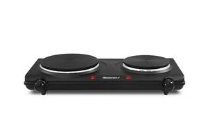 lot 1007 image: Elite Gourmet Double Cast Iron Burner, 1500W Hot Plate, Adjustable Temp