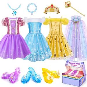 lot 1025 image: Meland Princess Dress Up for Girls 3-6, Dress Up Clothes with Princess Shoes Toy, Christmas Birthday Gift for Toddlers Girls