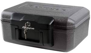 lot 1078 image: SentrySafe Fireproof Safe with Key Lock, Chest Lock Box for Home or Travel Secures Money, Documents, 0.18 Cubic Feet, 6.1 x 14.3 x 11.2 Inches, 1210