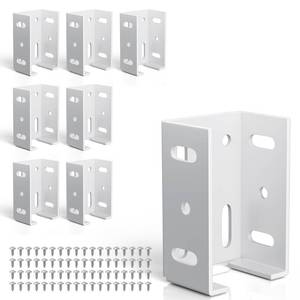 lot 1080 image: 8PCS White Aluminum Fence Bracket for Vinyl Fence, 2mm Thick Vinyl Fence Bracket Replacement Parts for Plastic, PVC Rails, Fits 2.75 Rails