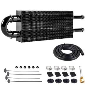lot 1104 image: BARTOO Universal 516 Transmission Oil Cooler Kit, Aluminium alloy 2 Pass Tube and Fin Oil Cooler Kit (Black)