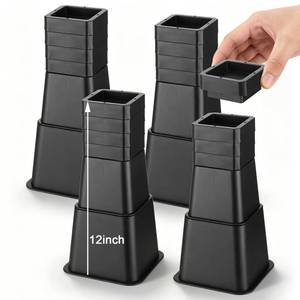 lot 1109 image: Relaxweex 28 Pcs Bed Risers Heavy Duty 1-12 Inch, Adjustable for Couch Sofa