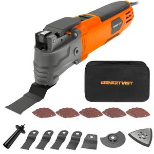 lot 1121 image: ENERTWIST 4.2 Amp Oscillating Multitool Kit with 33 PCS Accessories