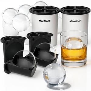 lot 1132 image: Clear Ice Cube Maker, 2.5 Inch Stainless Steel Crystal Large Clear Ice Ball Maker, Silicone Ice Cube Mold for Cocktails, Drinks & Bourbon, Whiskey Gifts for Men (2 Pack)