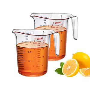 lot 1133 image: Amazing Abby - Melissa - 32-Ounce Plastic Measuring Pitcher (2-Pack), 4-Cup (1-Quart) Food-Grade Measuring Jug, Unbreakable, Stackable, Dishwasher-Safe, Great for Oil, Vinegar, Flour, and More
