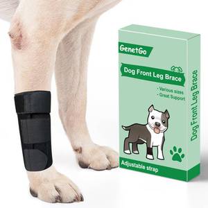 lot 2113 image: GenetGo Dog Canine Front Leg Brace Paw Compression Sleeve Joint Wraps - Protects Wounds Stop Licking & Prevents Injuries, Sprains Helps with Loss of Stability from Arthritis - Medium