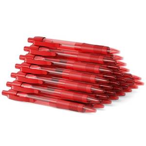 lot 2122 image: deegtran Pens Bulk, 30 Pack No Bleed Red Ink Click Pens with Soft Grip, Wholesale Retractable Ballpoint Pens for Office School, Medium Point Smooth 1.0MM