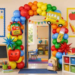 lot 2126 image: 164Pcs Back to School Balloon Arch Kit, Teacher Balloons Party Supplies
