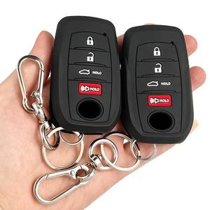 lot 2136 image: Amazauto Soft Silicone Key Fob Cover, Compatible with Toyota 2022 2023 2024 2025 2026 2027 etc, Car Key Protector with Zinc Alloy Keychain ( 2 Pcs, Sedan)