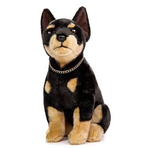 lot 2150 image: Double Bread Realistic Doberman Dog Plush Toy - Simulation 12 Standing Doberman Noble Pet Dog Stuffed Animal Puppy Model Toy, Unique Plush Gift Collection for Kids Birthday, Home Decor