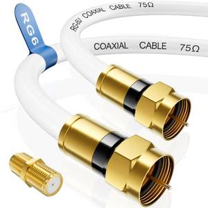 lot 2163 image: Nixsto RG6 Coaxial Cable, 3FT 6FT 10FT 15FT 25FT 50FT 100FT Coax Cable Cord
