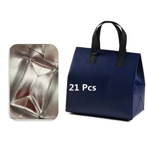 lot 2172 image: Insulated Aluminum Foil Delivery Bags - Waterproof Thermal Food Packaging for BBQ, Milk Tea, Restaurant Takeout,9.5�9.5�5.9 Deep Blue 21Pcs