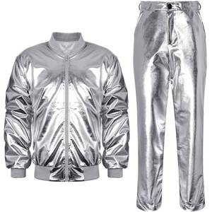 lot 2187 image: Halfchet Mens Metallic Jacket and Pants Set, Medium, Silver
